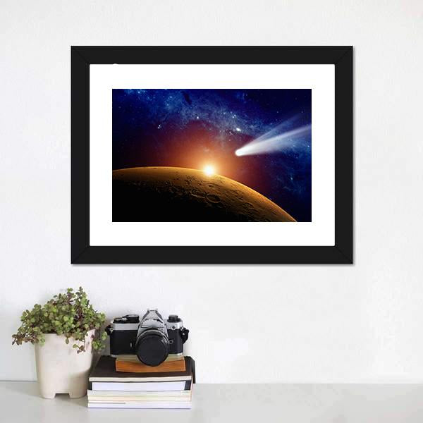 Comet Approaching Mars Canvas Wall Art-3 Horizontal-Gallery Wrap-25" x 16"-Tiaracle
