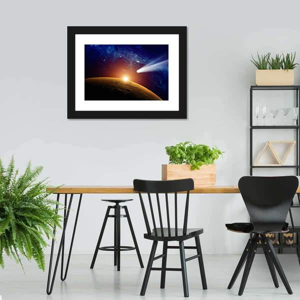 Comet Approaching Mars Canvas Wall Art-3 Horizontal-Gallery Wrap-25" x 16"-Tiaracle