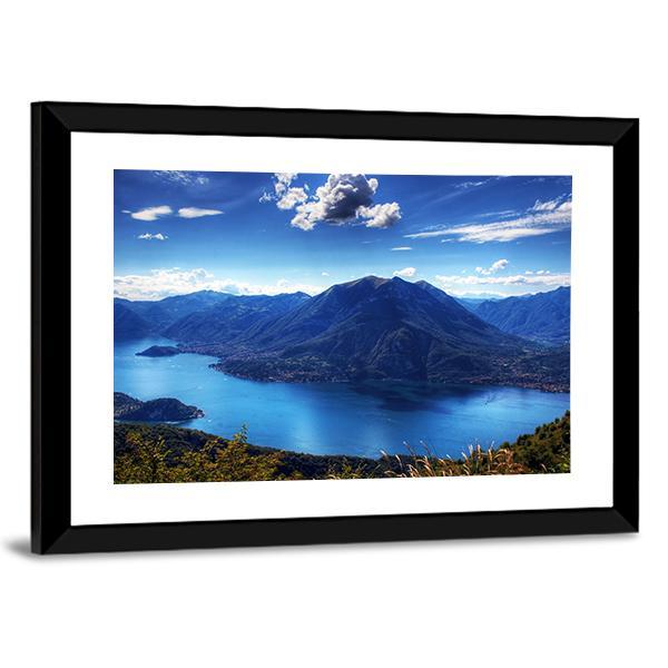 Como Lake With Lugano Lake Canvas Wall Art-5 Horizontal-Gallery Wrap-22" x 12"-Tiaracle