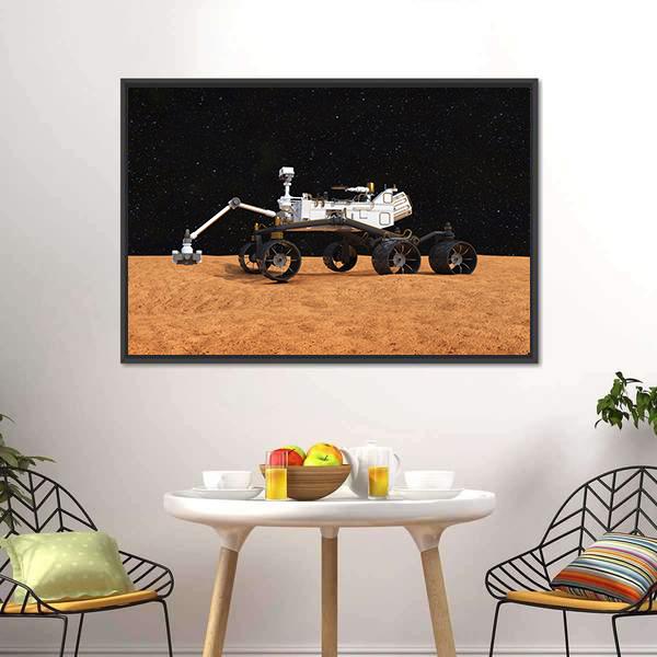 Curiosity Mars Rover Canvas Wall Art-1 Piece-Floating Frame-24" x 16"-Tiaracle
