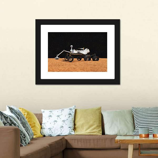 Curiosity Mars Rover Canvas Wall Art-1 Piece-Framed Print-20" x 16"-Tiaracle