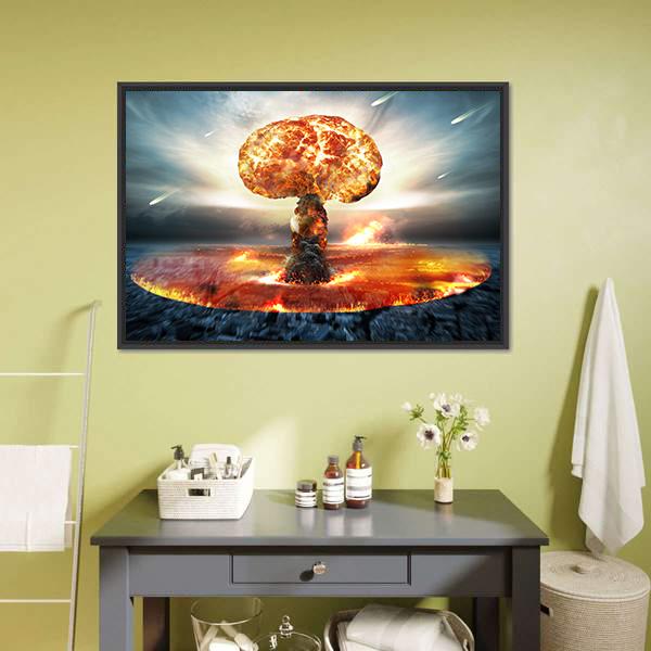 Danger Of Nuclear War Canvas Wall Art-3 Horizontal-Gallery Wrap-25" x 16"-Tiaracle