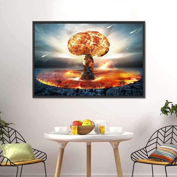 Danger Of Nuclear War Canvas Wall Art-3 Horizontal-Gallery Wrap-25" x 16"-Tiaracle