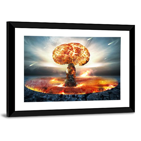 Danger Of Nuclear War Canvas Wall Art-3 Horizontal-Gallery Wrap-25" x 16"-Tiaracle