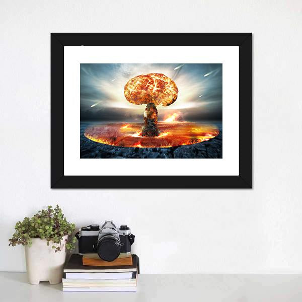 Danger Of Nuclear War Canvas Wall Art-3 Horizontal-Gallery Wrap-25" x 16"-Tiaracle