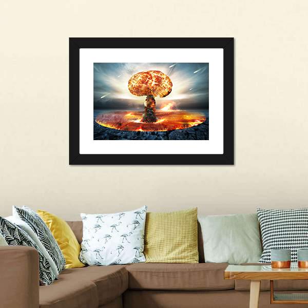 Danger Of Nuclear War Canvas Wall Art-3 Horizontal-Gallery Wrap-25" x 16"-Tiaracle