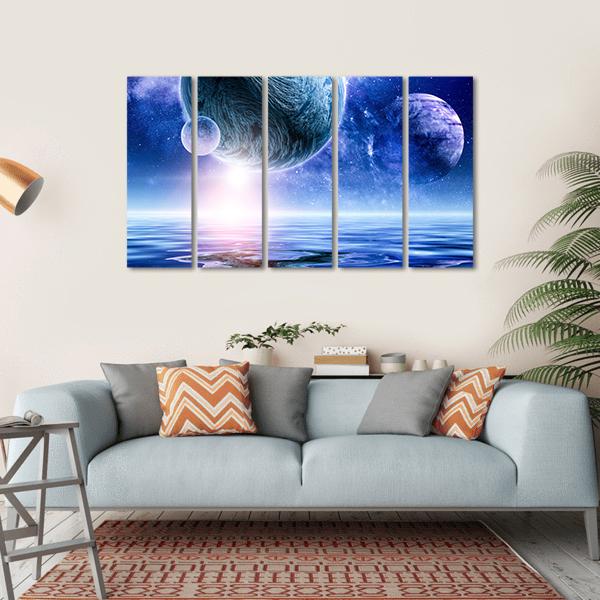 Deep Blue Space Canvas Wall Art-5 Horizontal-Gallery Wrap-22" x 12"-Tiaracle