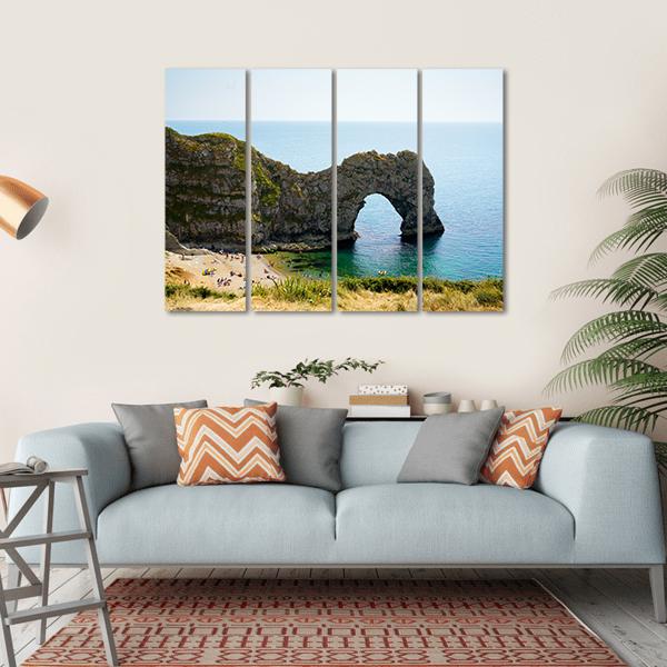 Durdle Door Dorset In Jurassic Coast UK Canvas Wall Art-4 Horizontal-Gallery Wrap-34" x 24"-Tiaracle