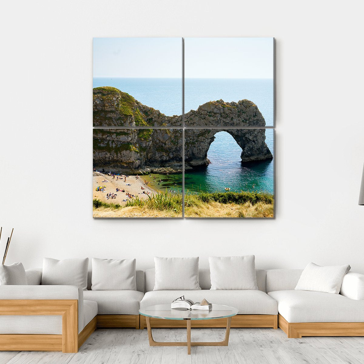 Durdle Door Dorset In Jurassic Coast UK Canvas Wall Art-4 Square-Gallery Wrap-17" x 17"-Tiaracle