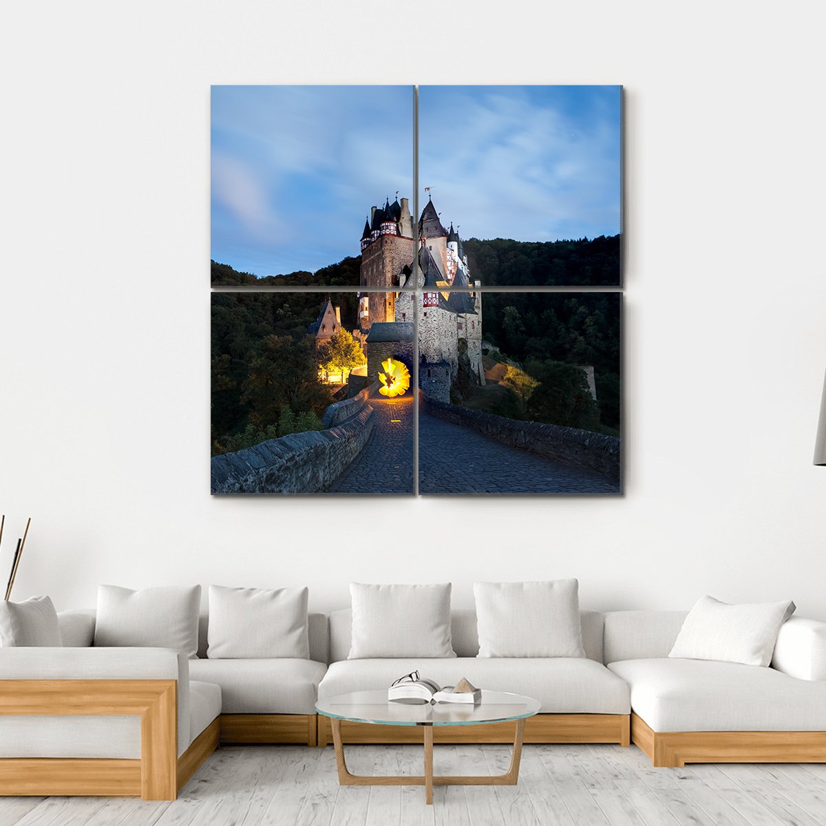 Eltz Castle Germany Canvas Wall Art-4 Square-Gallery Wrap-17" x 17"-Tiaracle