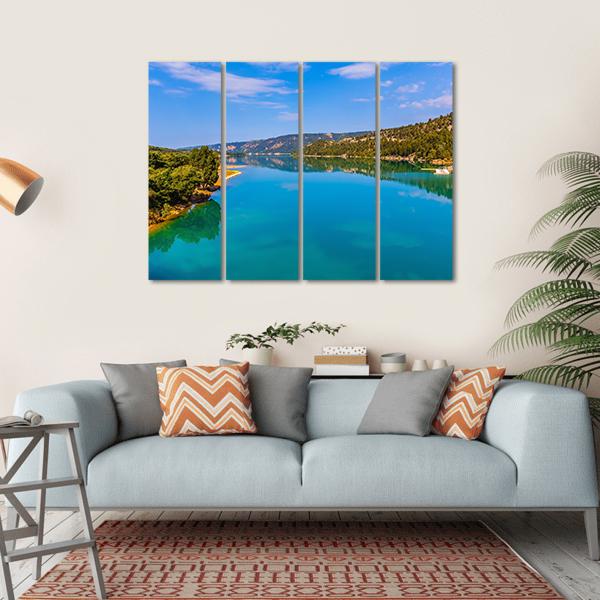 Emerald Green Water Of Lake Sainte Canvas Wall Art-4 Horizontal-Gallery Wrap-34" x 24"-Tiaracle