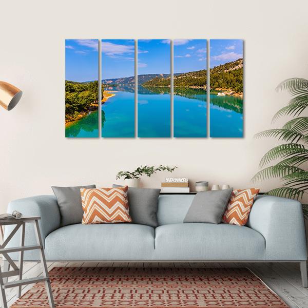 Emerald Green Water Of Lake Sainte Canvas Wall Art-5 Horizontal-Gallery Wrap-22" x 12"-Tiaracle
