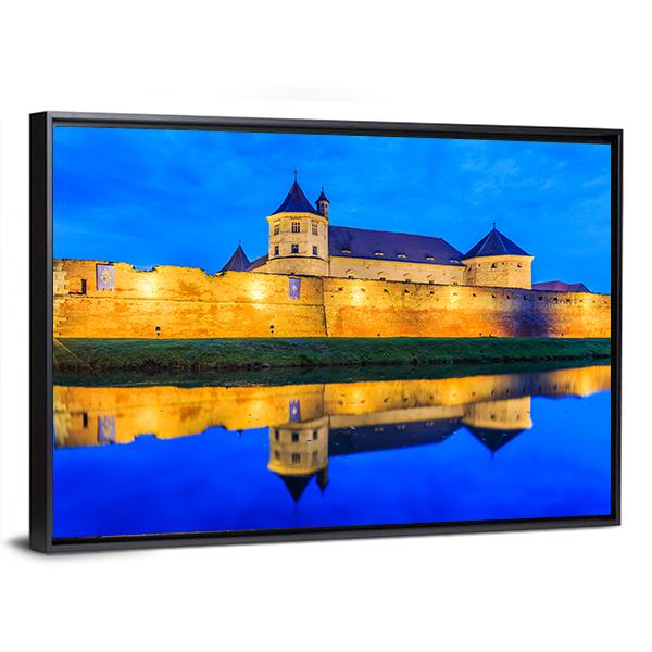 Fagaras Fortress Romania Canvas Wall Art-1 Piece-Floating Frame-24" x 16"-Tiaracle