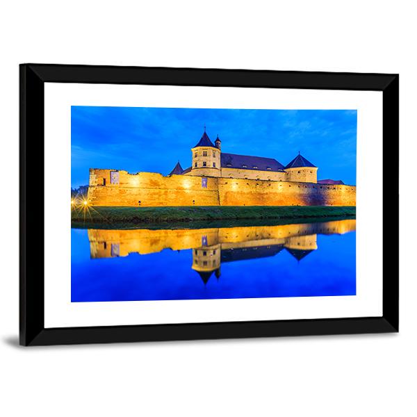 Fagaras Fortress Romania Canvas Wall Art-1 Piece-Framed Print-20" x 16"-Tiaracle