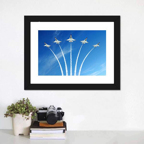 Fighter Jets Demonstration Canvas Wall Art-3 Horizontal-Gallery Wrap-25" x 16"-Tiaracle
