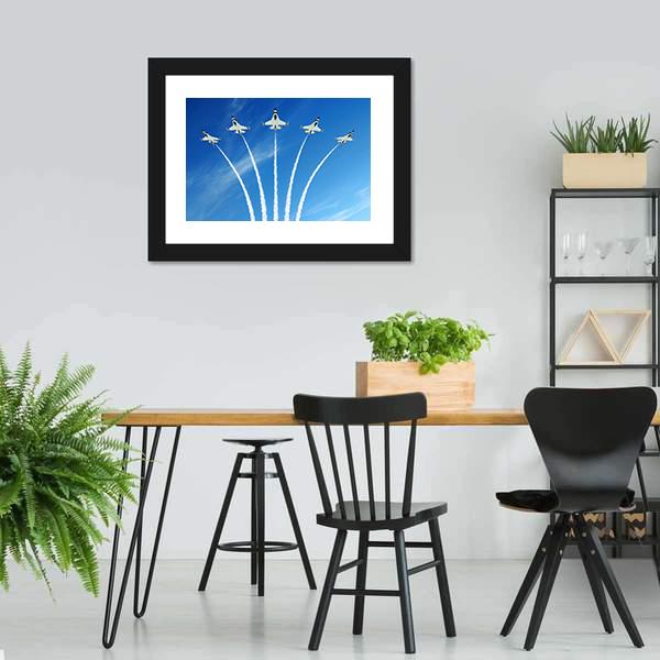 Fighter Jets Demonstration Canvas Wall Art-3 Horizontal-Gallery Wrap-25" x 16"-Tiaracle