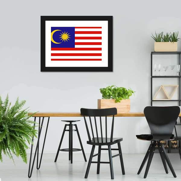 Flag Of Malaysia Canvas Wall Art-5 Horizontal-Gallery Wrap-22" x 12"-Tiaracle