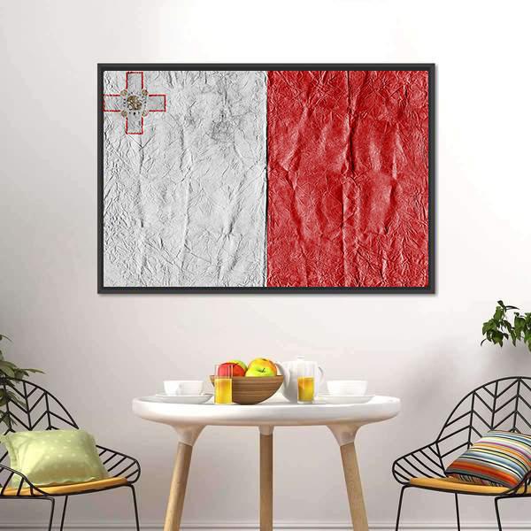 Flag Of Malta Canvas Wall Art-3 Horizontal-Gallery Wrap-25" x 16"-Tiaracle