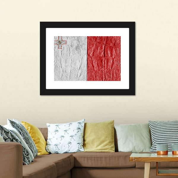 Flag Of Malta Canvas Wall Art-3 Horizontal-Gallery Wrap-25" x 16"-Tiaracle