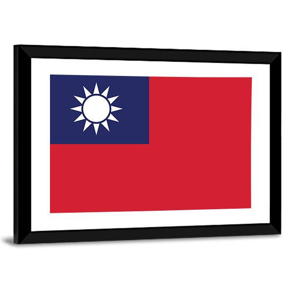 Flag Of Taiwan Canvas Wall Art-5 Horizontal-Gallery Wrap-22" x 12"-Tiaracle