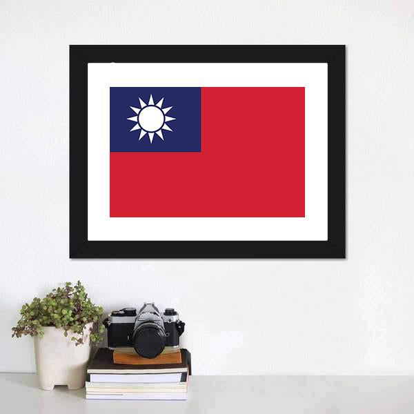 Flag Of Taiwan Canvas Wall Art-5 Horizontal-Gallery Wrap-22" x 12"-Tiaracle