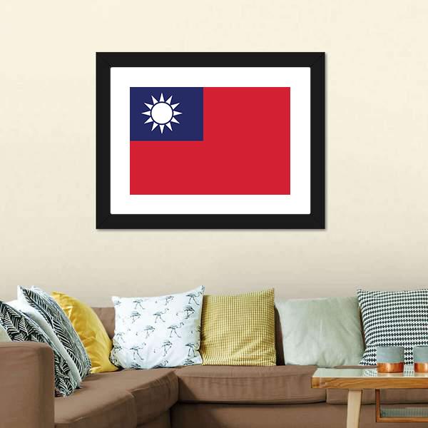 Flag Of Taiwan Canvas Wall Art-5 Horizontal-Gallery Wrap-22" x 12"-Tiaracle