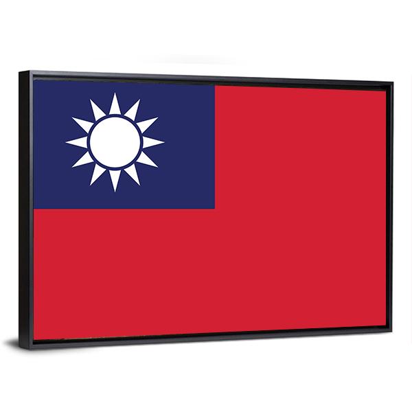 Flag Of Taiwan Canvas Wall Art-5 Horizontal-Gallery Wrap-22" x 12"-Tiaracle