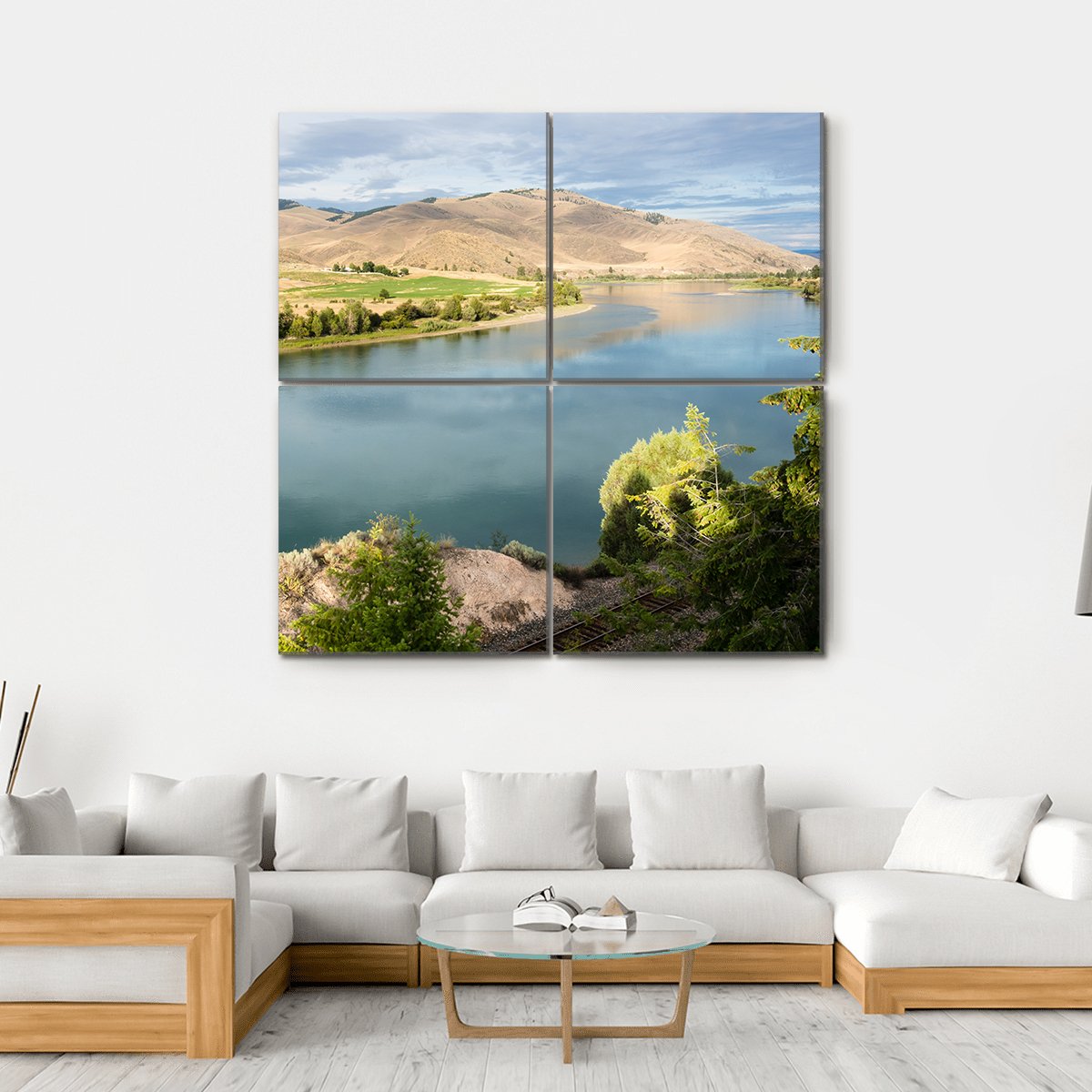Flathead River In Montana Canvas Wall Art-4 Square-Gallery Wrap-17" x 17"-Tiaracle