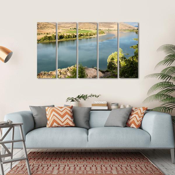 Flathead River In Montana Canvas Wall Art-5 Horizontal-Gallery Wrap-22" x 12"-Tiaracle