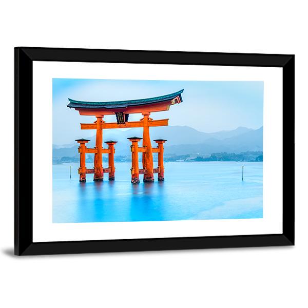 Floating Torii Gate Japan Canvas Wall Art-3 Horizontal-Gallery Wrap-25" x 16"-Tiaracle