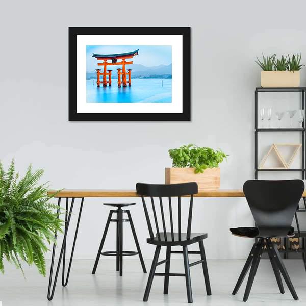Floating Torii Gate Japan Canvas Wall Art-3 Horizontal-Gallery Wrap-25" x 16"-Tiaracle