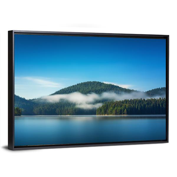 Foggy Lake Canvas Wall Art-3 Horizontal-Gallery Wrap-25" x 16"-Tiaracle