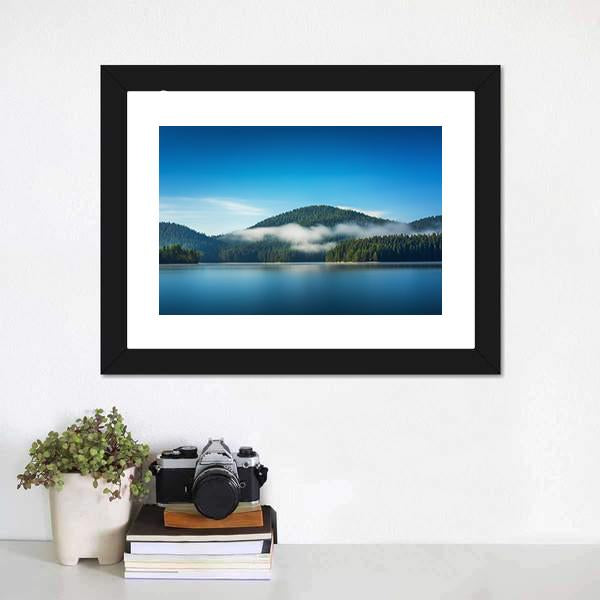Foggy Lake Canvas Wall Art-3 Horizontal-Gallery Wrap-25" x 16"-Tiaracle