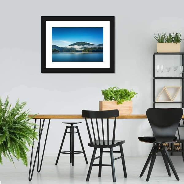 Foggy Lake Canvas Wall Art-3 Horizontal-Gallery Wrap-25" x 16"-Tiaracle