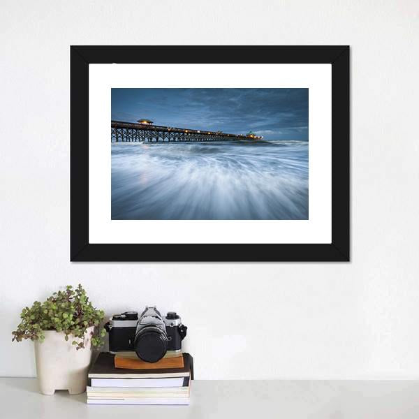 Folly Beach Pier Charleston Canvas Wall Art-3 Horizontal-Gallery Wrap-25" x 16"-Tiaracle