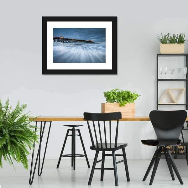 Folly Beach Pier Charleston Canvas Wall Art-3 Horizontal-Gallery Wrap-25" x 16"-Tiaracle