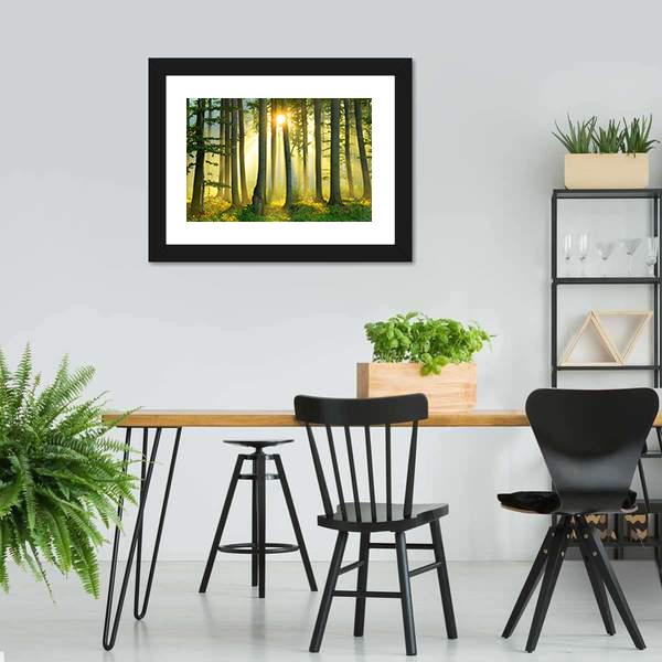 Forest Morning Canvas Wall Art-3 Horizontal-Gallery Wrap-25" x 16"-Tiaracle