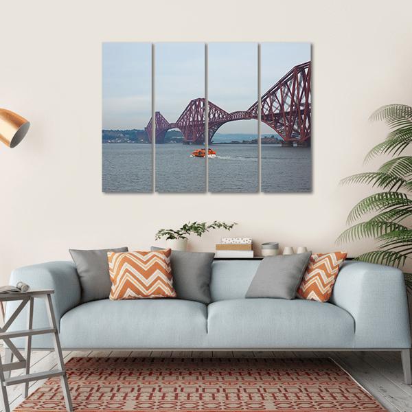 Forth Bridge UK Canvas Wall Art-4 Horizontal-Gallery Wrap-34" x 24"-Tiaracle