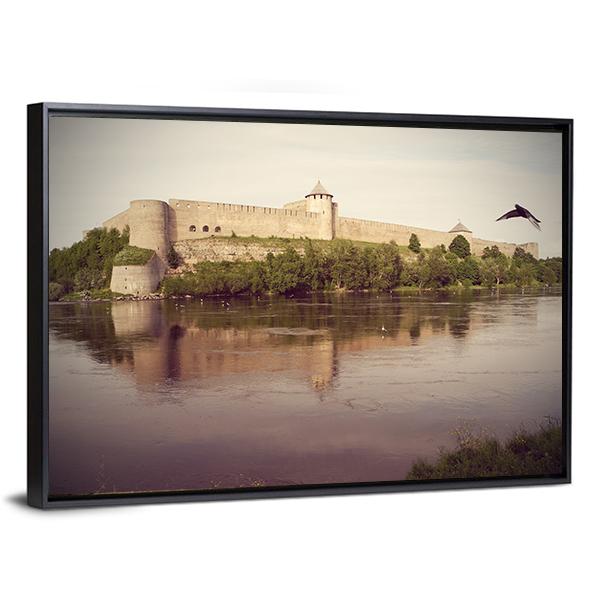 Fortress In Ivangorod Canvas Wall Art-1 Piece-Floating Frame-24" x 16"-Tiaracle