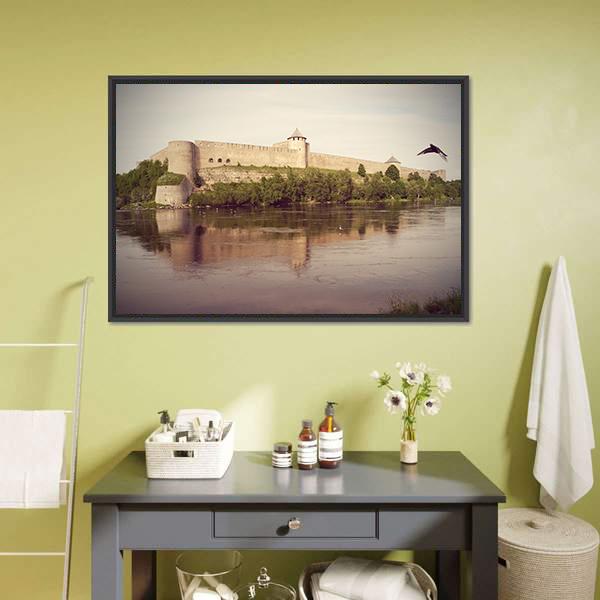 Fortress In Ivangorod Canvas Wall Art-3 Horizontal-Gallery Wrap-25" x 16"-Tiaracle