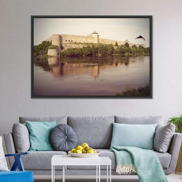 Fortress In Ivangorod Canvas Wall Art-3 Horizontal-Gallery Wrap-25" x 16"-Tiaracle