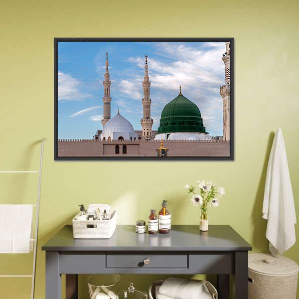 Green Dome Of Medina Canvas Wall Art-3 Horizontal-Gallery Wrap-25" x 16"-Tiaracle