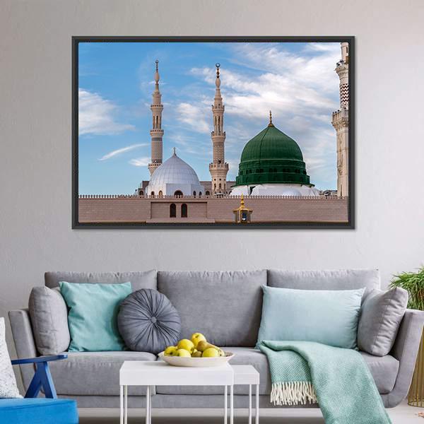 Green Dome Of Medina Canvas Wall Art-3 Horizontal-Gallery Wrap-25" x 16"-Tiaracle
