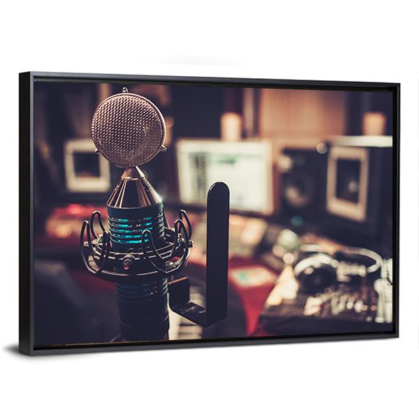HD Microphone Canvas Wall Art-3 Horizontal-Gallery Wrap-25" x 16"-Tiaracle