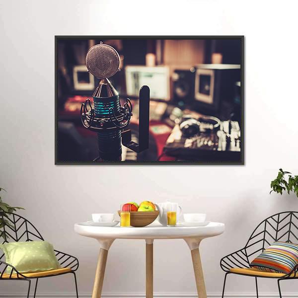 HD Microphone Canvas Wall Art-3 Horizontal-Gallery Wrap-25" x 16"-Tiaracle