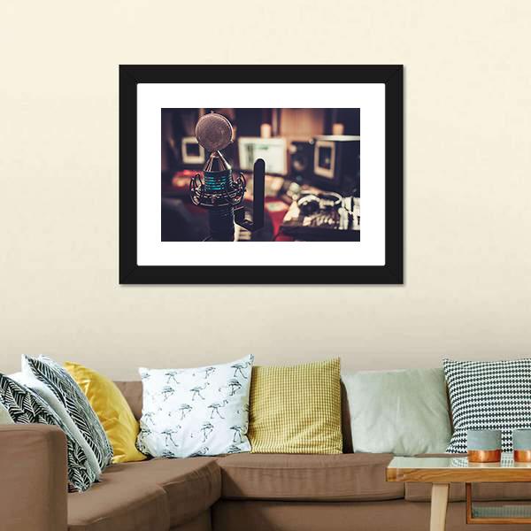 HD Microphone Canvas Wall Art-3 Horizontal-Gallery Wrap-25" x 16"-Tiaracle