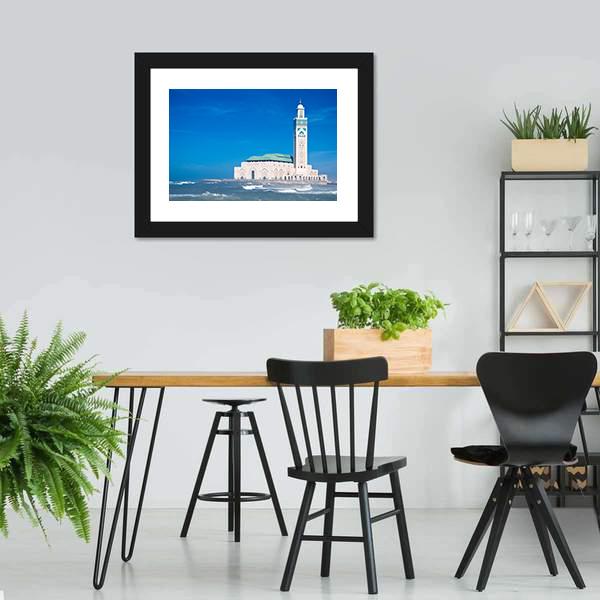 Hassan II Mosque Canvas Wall Art-3 Horizontal-Gallery Wrap-25" x 16"-Tiaracle