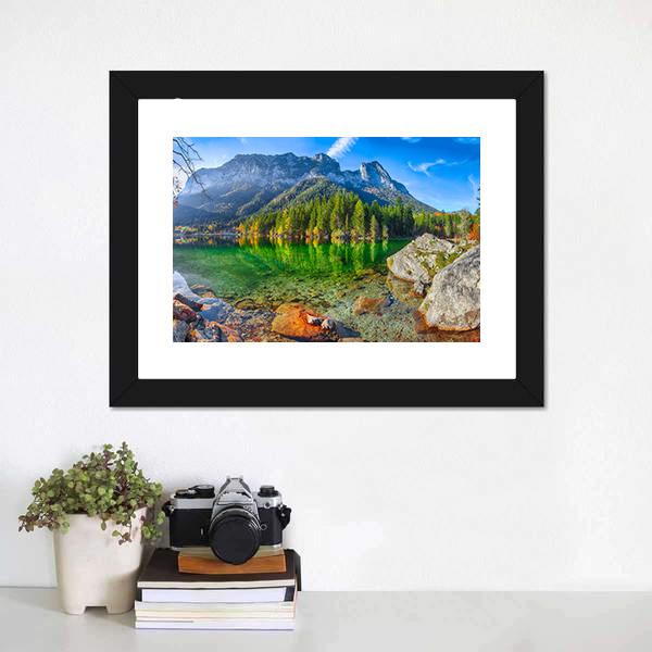 Hintersee Lake In Germany Canvas Wall Art-3 Horizontal-Gallery Wrap-25" x 16"-Tiaracle