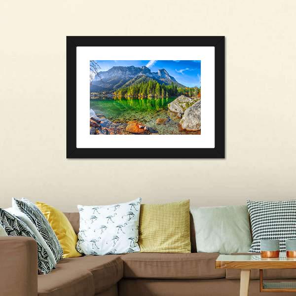 Hintersee Lake In Germany Canvas Wall Art-3 Horizontal-Gallery Wrap-25" x 16"-Tiaracle