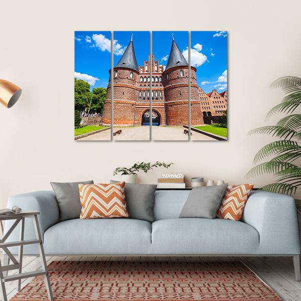 Holsten Gate Germany Canvas Wall Art-4 Horizontal-Gallery Wrap-34" x 24"-Tiaracle